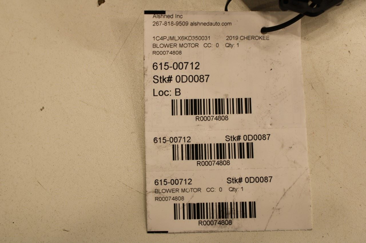 2016-2021 Jeep Cherokee Latitude 3.2L HVAC AC Blower Fan Motor 68223053AC OEM - Alshned Auto Parts