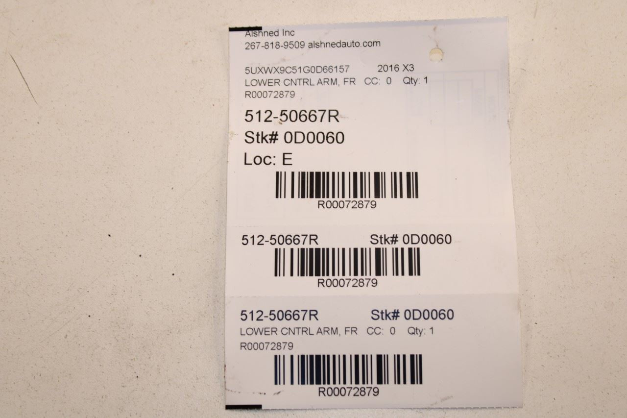 2011-2017 BMW X3 xDrive28i AWD Front Right Passenger Side Lower Control Arm Set - Alshned Auto Parts