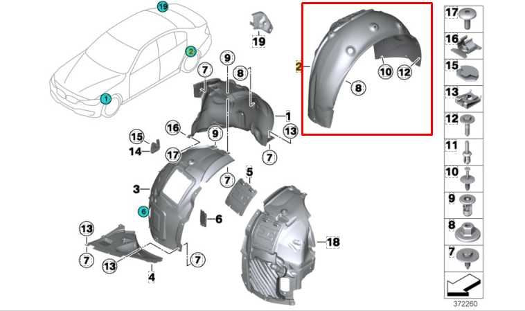 2015-16 BMW 435i Gran Coupe xDrive RR LH Fender Liner Splash Shield 51717260747 - Alshned Auto Parts