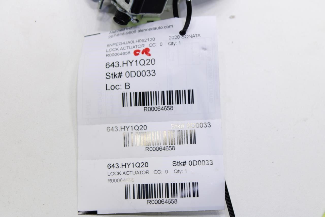 2020-23 Hyundai Sonata SE Rear Trunk Lid Latch Lock Actuator 81230-L0000 *ReaD* - Alshned Auto Parts