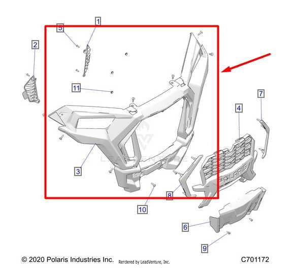 2022-2023 Polaris RZR XP 1000 Front Facia Indy Red 5454743-293 OEM - Alshned Auto Parts