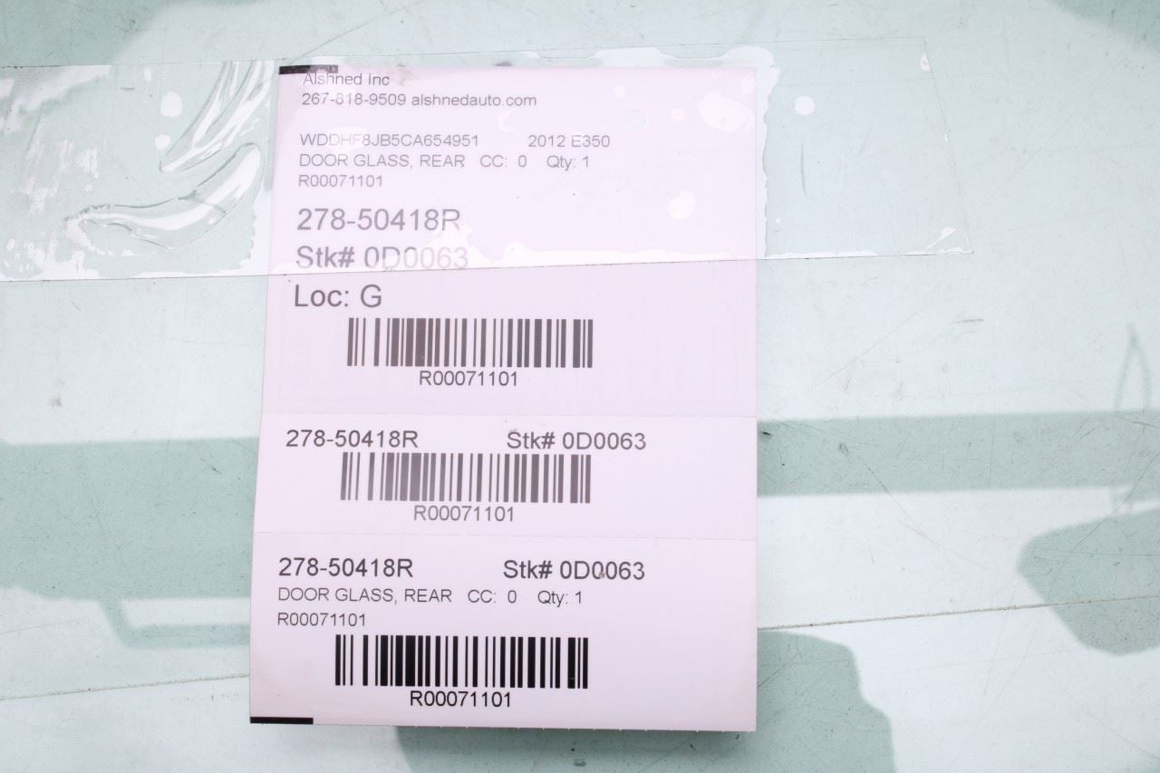 2011-2016 Mercedes-Benz E350 Sport 4MATIC Rear Right Side Door Window Glass - Alshned Auto Parts
