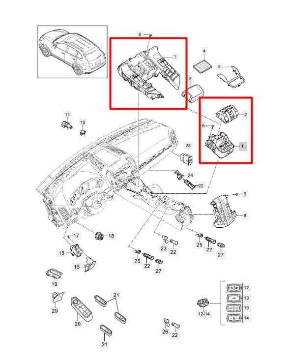 2013-14 Porsche Cayenne S Center Console Shifter Trim w/ Multi Control Switches - Alshned Auto Parts