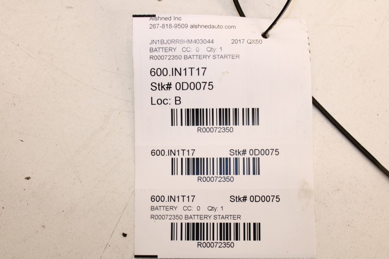 2014-2017 Infiniti QX50 Battery To Starter Motor Cable Wire Harness 24105-1NA0A - Alshned Auto Parts
