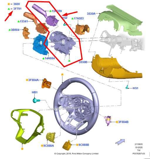 20-25 Ford Explorer AWD Steering Column Turn Signal Wiper Switch LB5T-14B522-MEW - Alshned Auto Parts