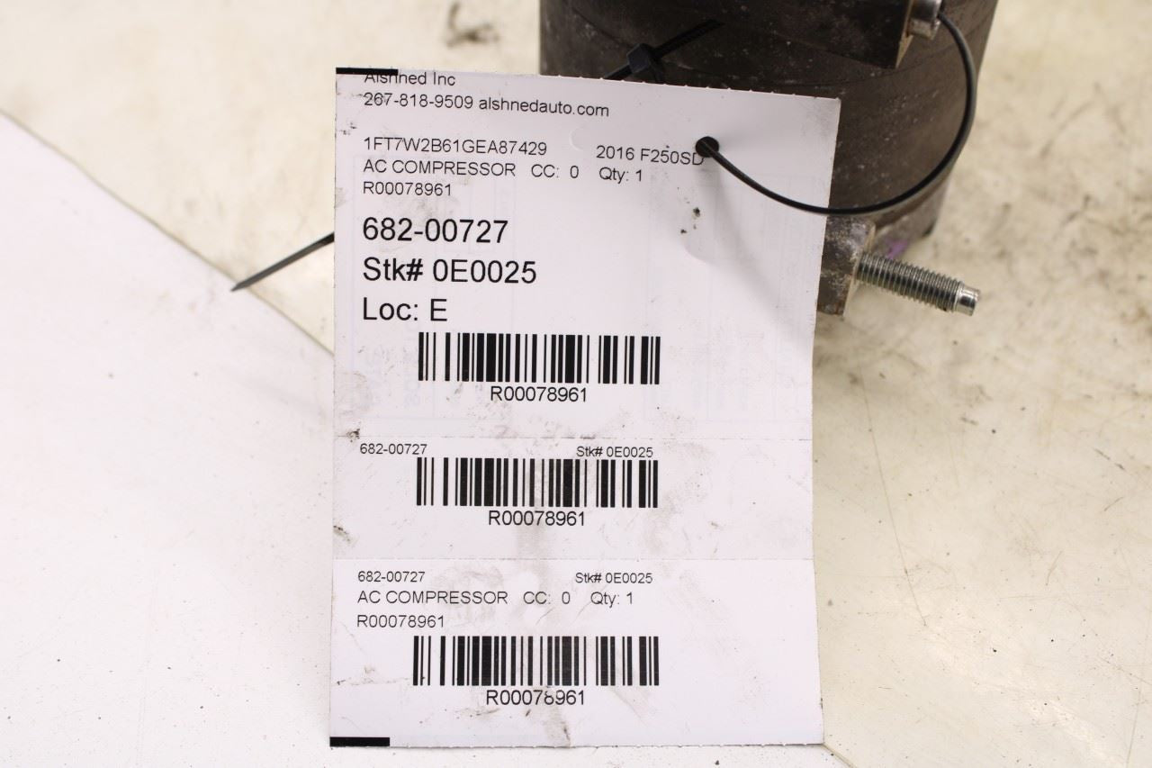 11-2016 Ford F250 Lariat 6.2L AC Air Conditioner Compressor BC34-19D629-CC OEM - Alshned Auto Parts