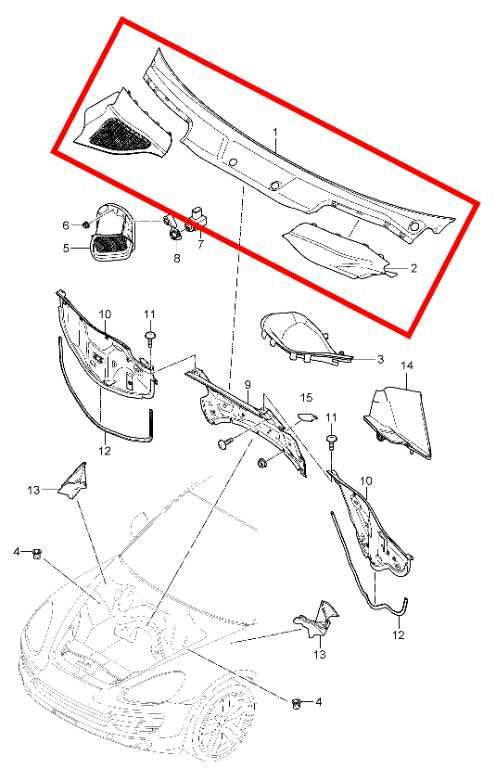 2011-2018 Porsche Cayenne S Front Windshield Cowl Vent Panel 7P5-819-401-B OEM1