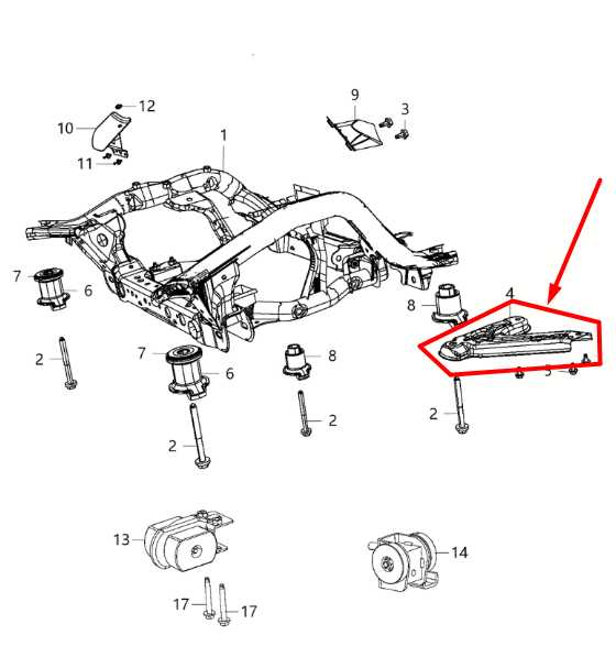 11-21 Jeep Grand Cherokee Limited Front Right Crossmember Bracket 52124642AB OEM - Alshned Auto Parts