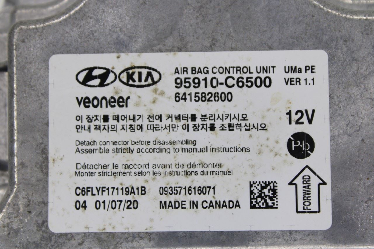 2019-2020 KIA Sorento LX Air Bag SRS Restraints Computer Control Module 95910-C6500 OEM - Alshned Auto Parts