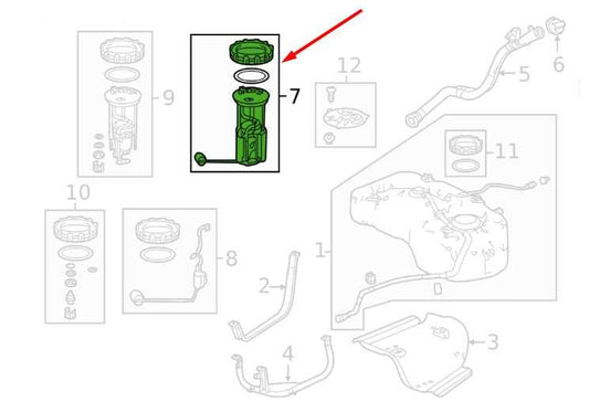 2013-2018 Acura RDX 3.5L Fuel Pump Assembly 17045-TX4-A02 OEM - Alshned Auto Parts