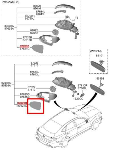 20-22 Hyundai Sonata SE Front Right Side Rear View Mirror Glass 87621-L0000 OEM - Alshned Auto Parts