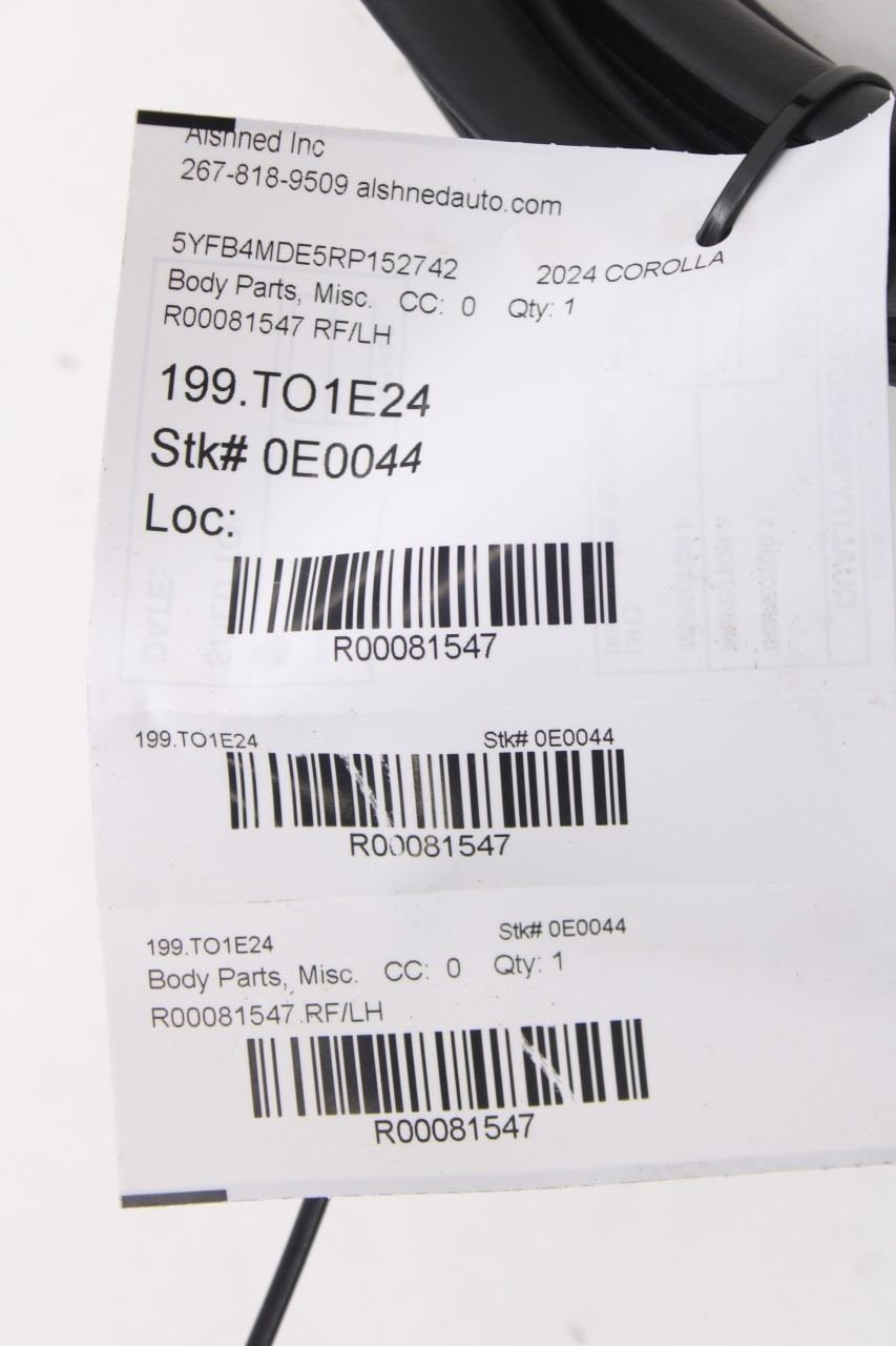 2020-2025 Toyota Corolla LE Rear Left Side Door Weatherstrip On Body 62332-023219