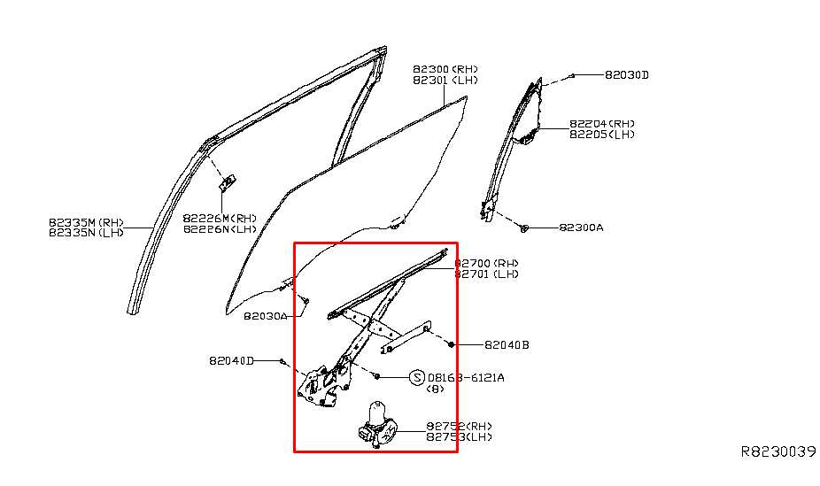 15-24 Nissan Murano Platinum Rear Left Door Window Regulator w Motor 82721-5AA1A - Alshned Auto Parts