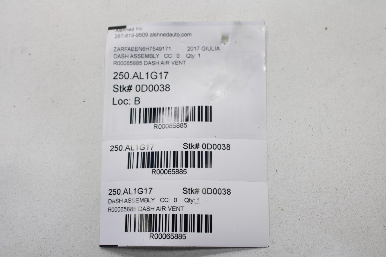 2017-2022 Alfa Romeo Giulia Ti AWD FR RH and LH Dash Outer Air Vent 1561101760 - Alshned Auto Parts