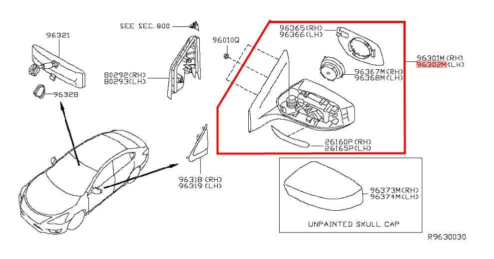 2013-2016 Nissan Sentra S 1.8L Driver Left Side Rear View Mirror 96302-3SG0D OEM - Alshned Auto Parts
