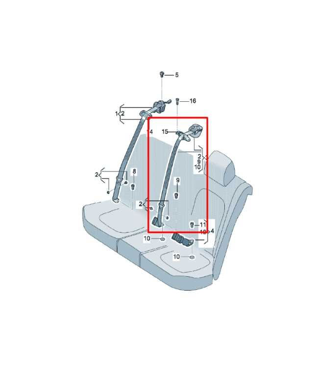 2011-18 Volkswagen Jetta Sport Rear 2nd Row Center Seat Belt Retractor w/ Buckle - Alshned Auto Parts