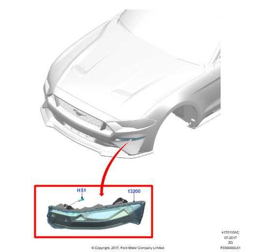18-23 Ford Mustang Front Left Side LED Fog Light Turn Signal PJR3-B13201-AF OEM - Alshned Auto Parts