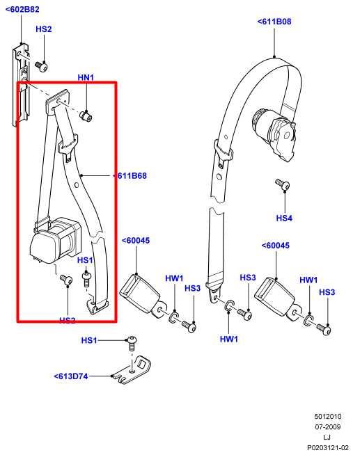 10-12 Land Rover Range Rover HSE 4WD Rear Right Side 2nd Row Seat Belt Retractor1