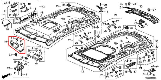2011-2012 Honda Odyssey Front Right Side Sun Visor w/ Illuminated Mirror *ReaD* - Alshned Auto Parts