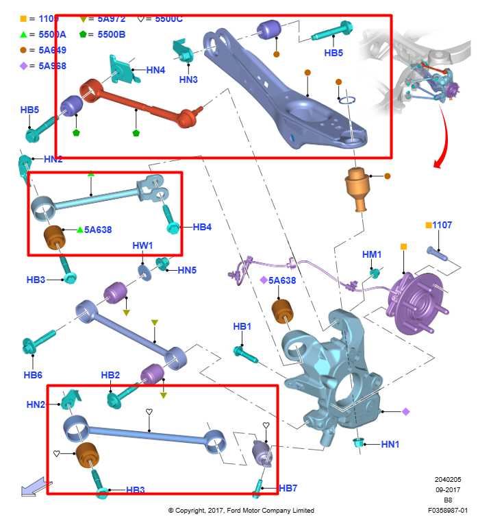 18-24 Ford Expedition 4WD Rear Right Side Lower and Upper Control Arms Set of 4 - Alshned Auto Parts
