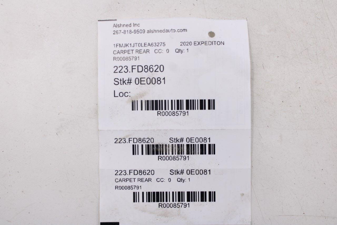 2018-20 Ford Expedition Max XLT 3.5L 4WD Rear 2nd and 3rd Row Floor Carpet Liner - Alshned Auto Parts