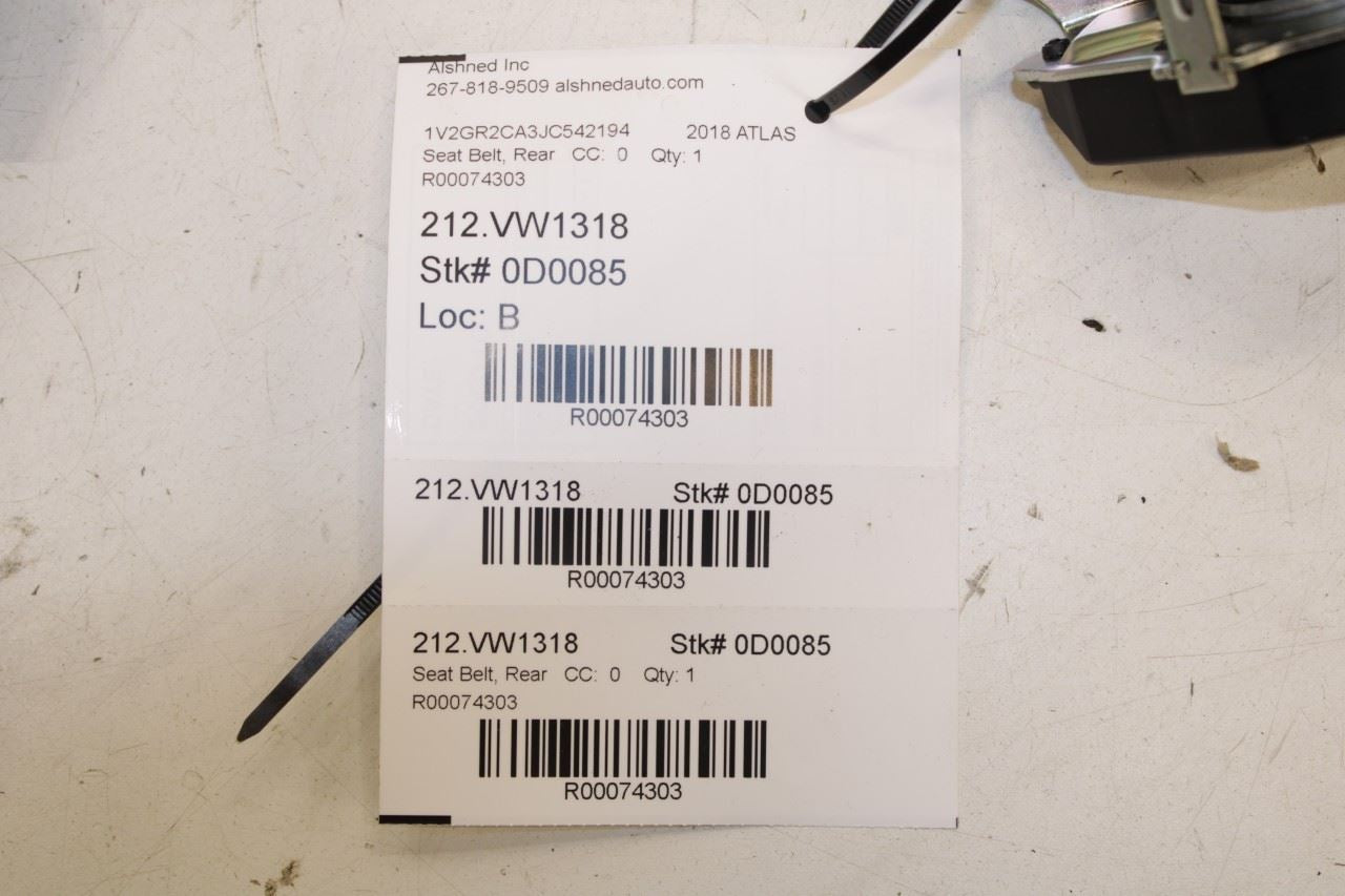 18-24 Volkswagen Atlas S 3.6L Rear Driver Left Side 3rd Row Seat Belt Retractor - Alshned Auto Parts