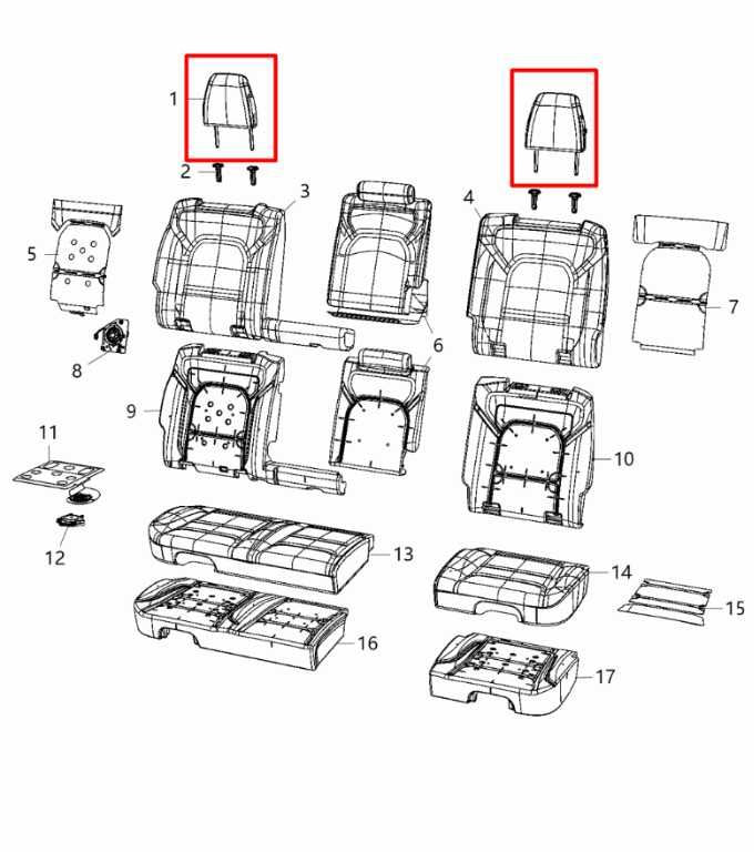 19-24 Ram 1500 Big Horn Crew Cab Rear Right Left Side 2nd Row Seat Headrest Set - Alshned Auto Parts