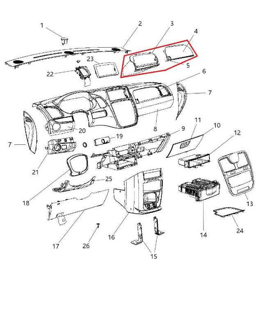 2011-2020 Dodge Grand Caravan GT Upper Glove Box Storage Compartment 1SV44DX9AK - Alshned Auto Parts