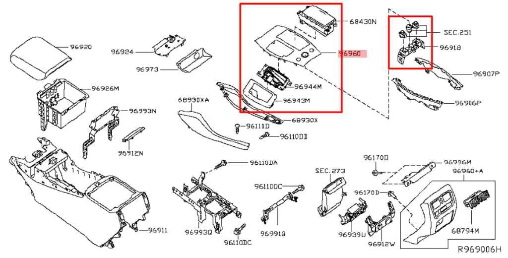 16-20 Infiniti QX60 Center Console Shifter Bezel Trim w/ Cup Holder and Switches - Alshned Auto Parts