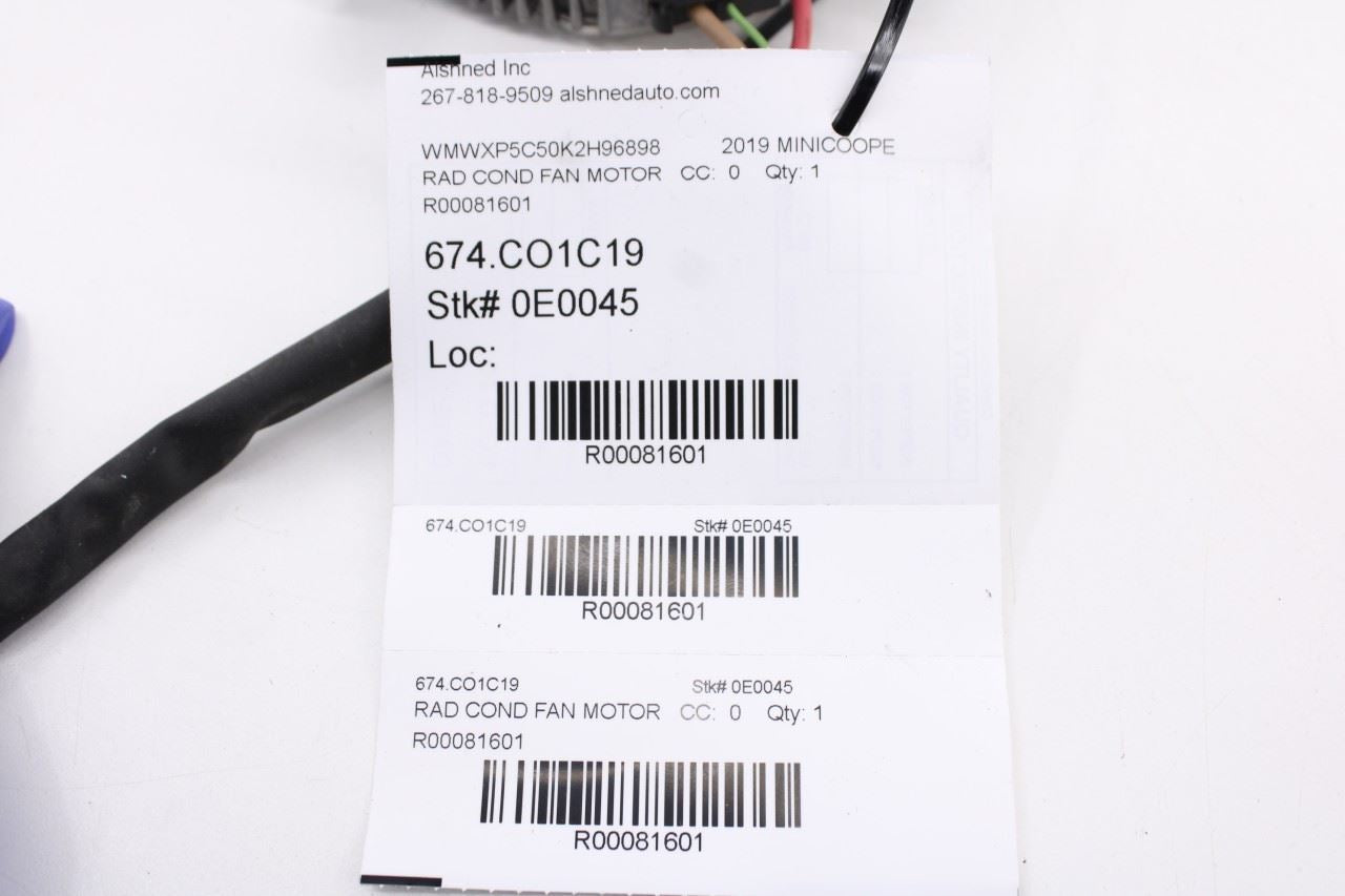 2014-24 Mini Hardtop Cooper 1.5L Radiator Cooling Fan Motor 17-42-7-617-609 OEM - Alshned Auto Parts