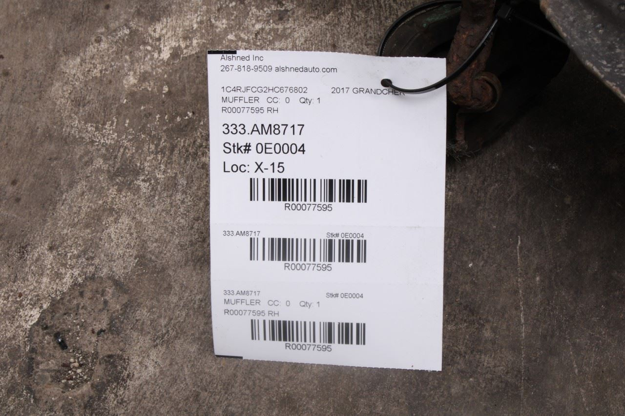 2014-20 Jeep Grand Cherokee Overland 3.6L Rear Right Exhaust Muffler 68276648AA - Alshned Auto Parts