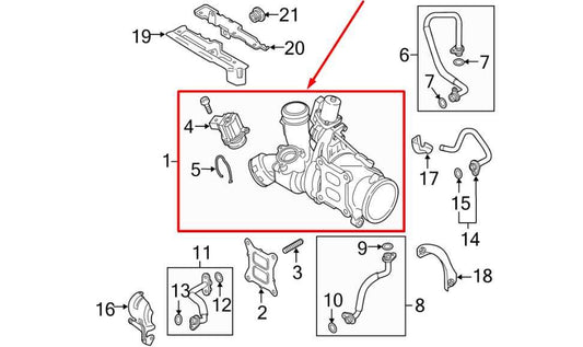 2014-18 Volkswagen Jetta Sport 1.8L FWD Engine Turbocharger w/ Exhaust Manifold - Alshned Auto Parts