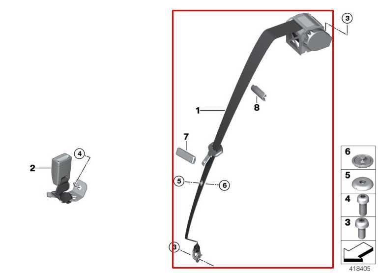 17-20 BMW 430i xDrive 2.0L AWD Rear Driver Left Side 2nd Row Seat Belt Retractor1