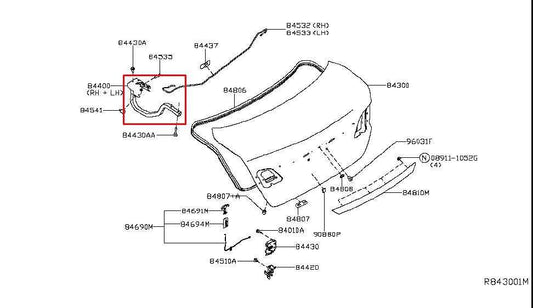 13-19 Nissan Sentra SV Rear Right and Left Driver Side Trunk Deck Lid Hinge Set - Alshned Auto Parts