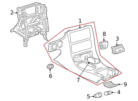 97-04 Chevrolet Corvette Front Center Console Shifter Plate Trim Cover 10407815 - Alshned Auto Parts