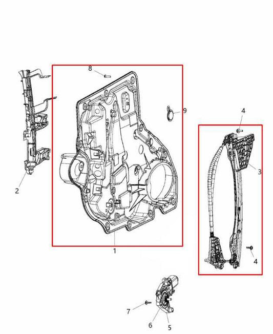 17-24 Chrysler Pacifica Limited Rear Left Door Window Regulator w/ Carrier *ReaD - Alshned Auto Parts