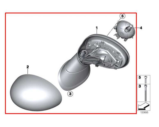 2011-16 Mini Countryman Cooper S 1.6L AWD Passenger Right Side Rear View Mirror - Alshned Auto Parts