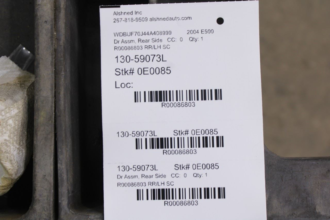 2003-2006 Mercedes-Benz E500 Rear Left Side Door Complete 211730010528 OEM12
