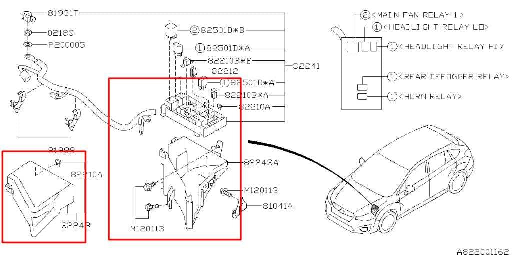 2015-16 Subaru Impreza Sport Premium 2.0L AWD Engine Bay Fuse Relay Junction Box1