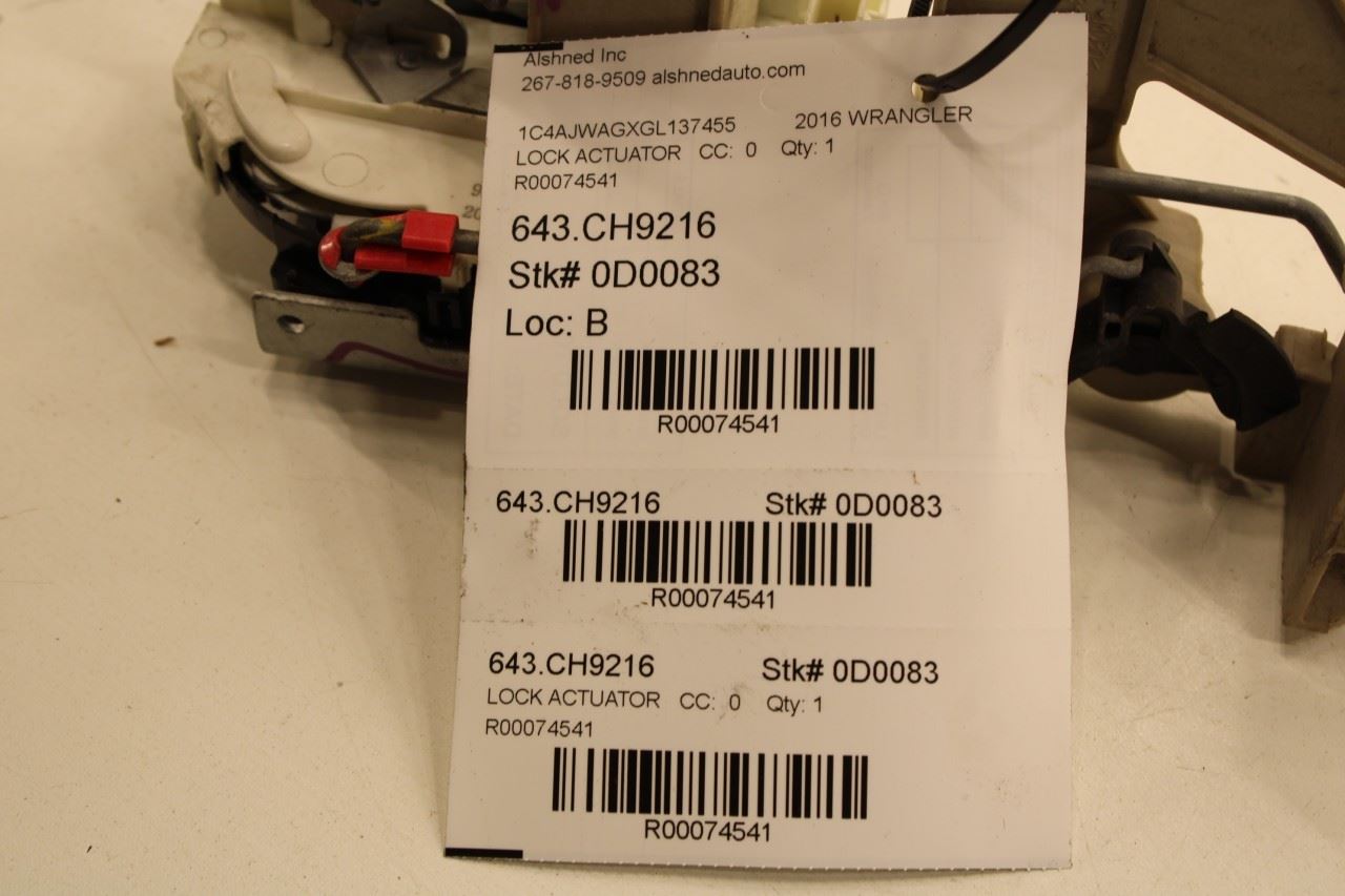 2007-2018 Jeep Wrangler Sport 2dr Front Left Door Lock Latch Actuator 04589277AK - Alshned Auto Parts