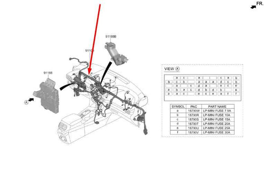 2019-20 Hyundai Santa Fe SEL Dash Instrument Panel Wire Harness 91100-S2690 OEM - Alshned Auto Parts