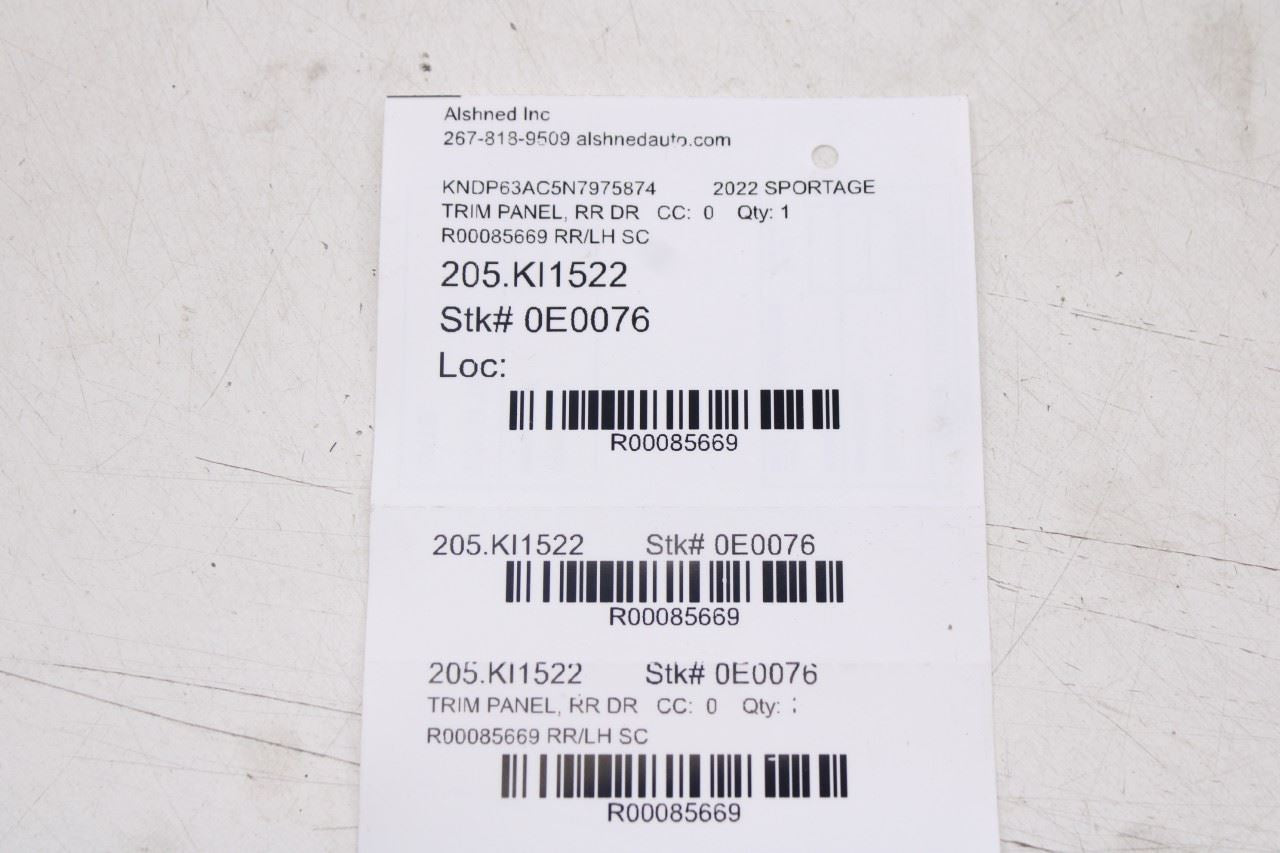 2017-22 Kia Sportage Nightfall Rear Left Side Door Trim Panel 83310-D9800WK OEM15
