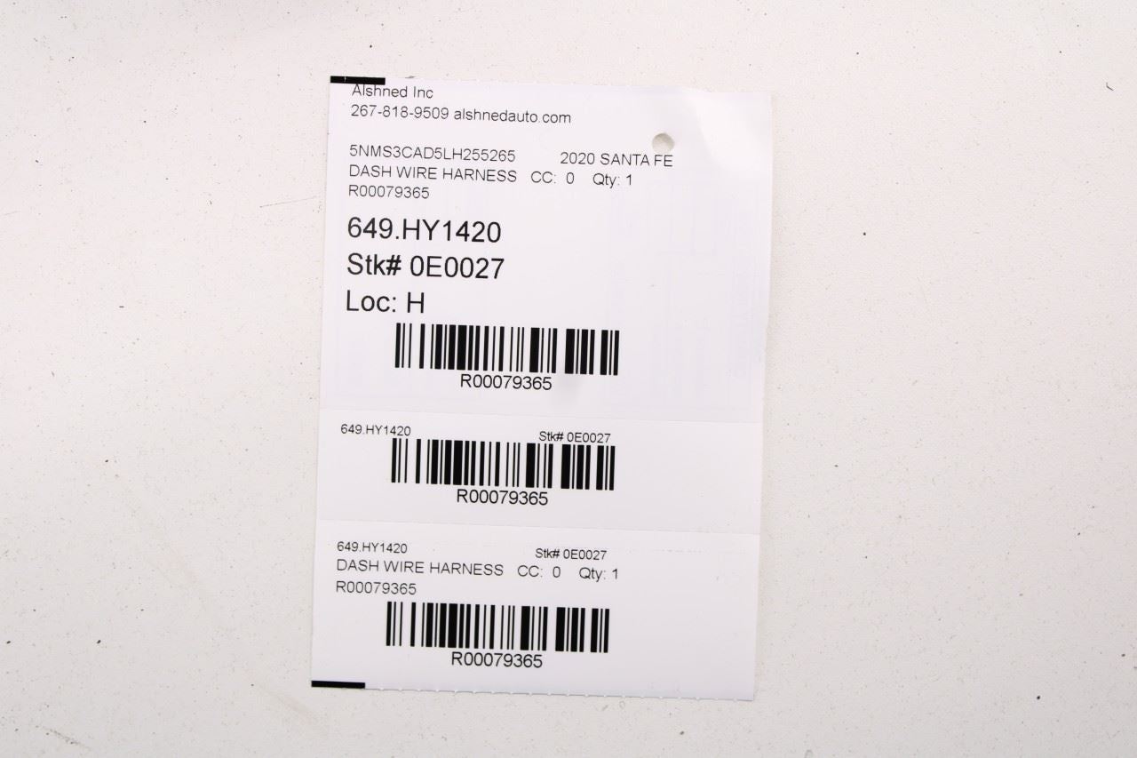 2019-20 Hyundai Santa Fe SEL Dash Instrument Panel Wire Harness 91100-S2690 OEM - Alshned Auto Parts