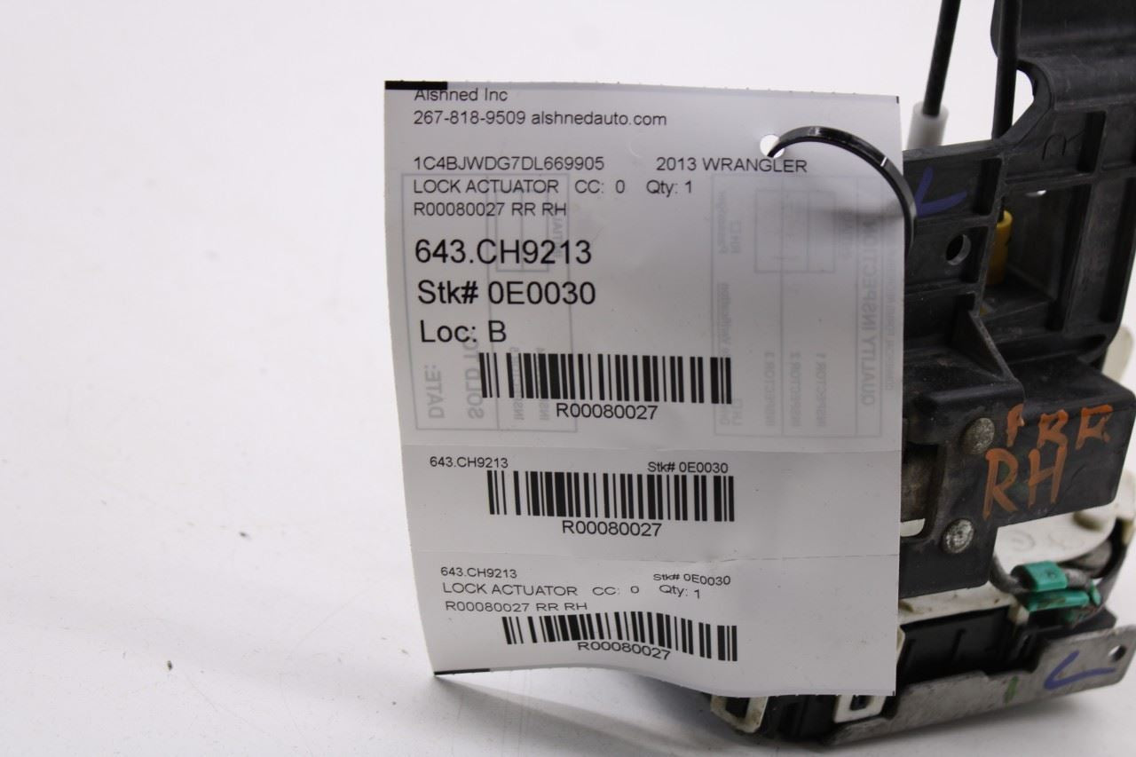 2007-2018 Jeep Wrangler Unlimited Sport Rear Right Side Door Lock Latch Actuator12