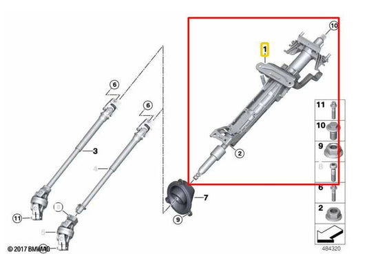 23-25 BMW 430i xDrive Gran Coupe 2.0L Manual Adjustment Steering Column Assembly - Alshned Auto Parts