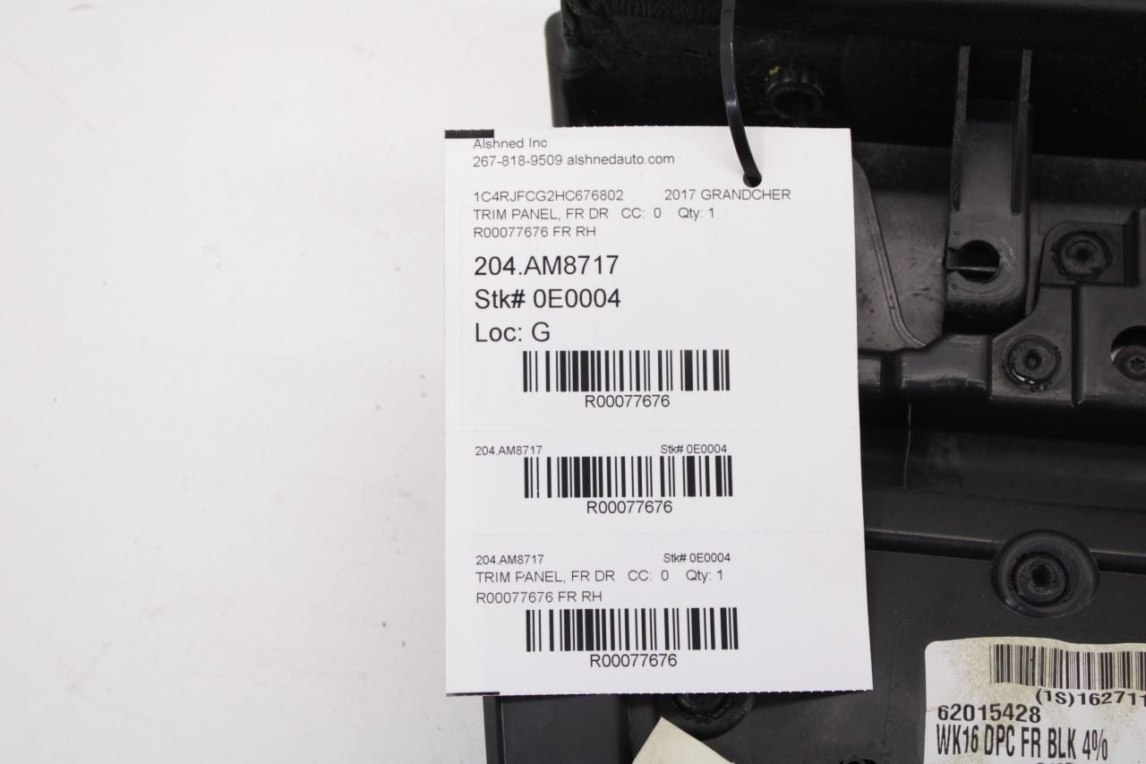 2015-17 Jeep Grand Cherokee Overland Front Right Door Trim Panel 6AA001X9AC OEM - Alshned Auto Parts