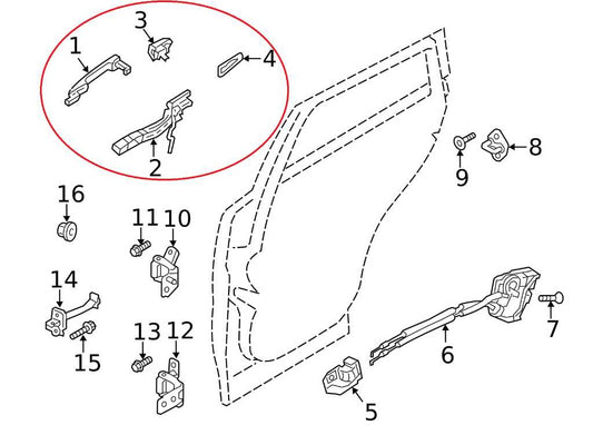 20-25 Mazda CX-30 2.5 S Rear Left Side Exterior Door Handle BDTS-73-410D-13 OEM - Alshned Auto Parts