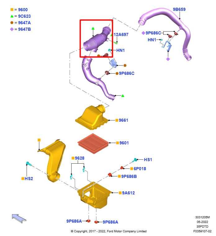 2022-26 Ford Expedition MAX XLT 3.5L 4WD Air Intake Cleaner Inlet Duct Tube Hose - Alshned Auto Parts