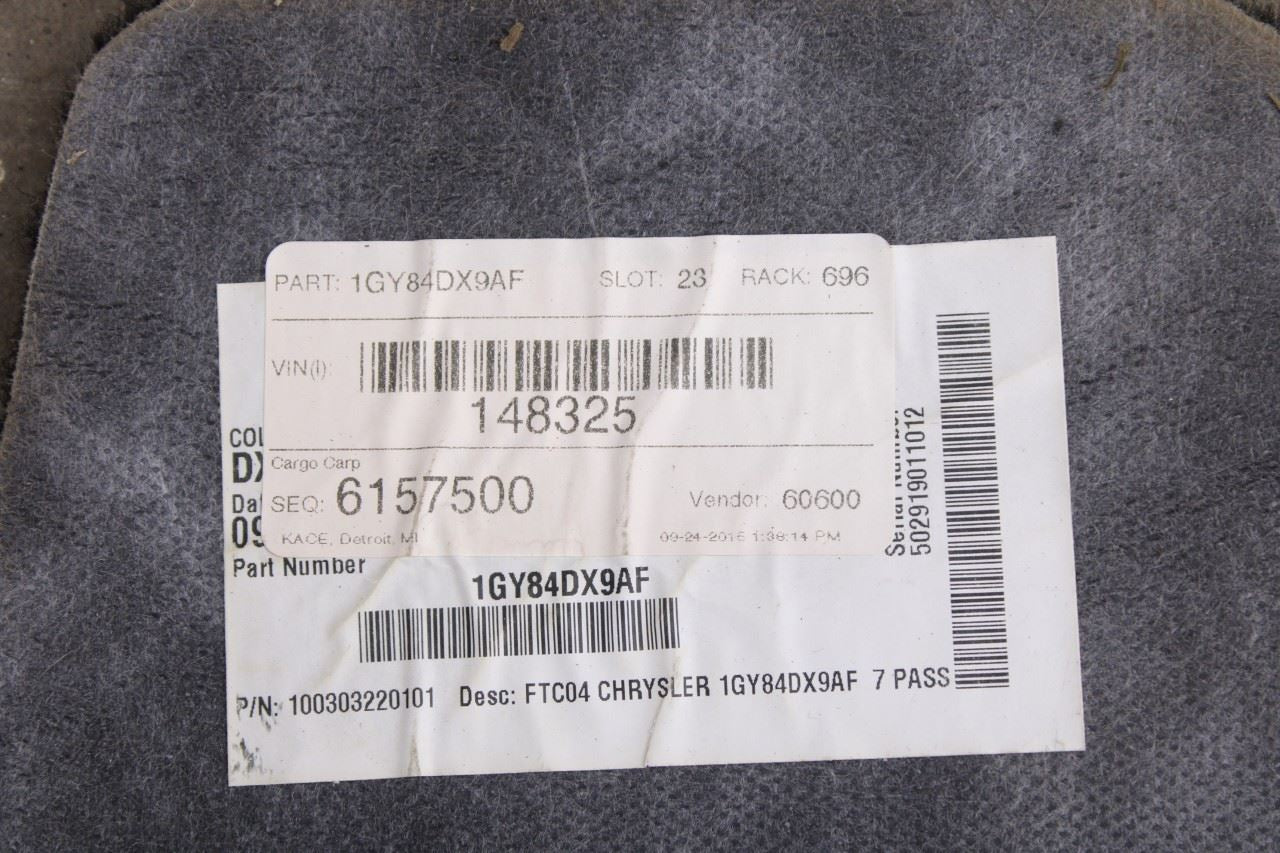 2012-21 Dodge Durango SXT 3.6L Rear 3rd Row Cargo Floor Carpet Liner 1GY84DX9AF11