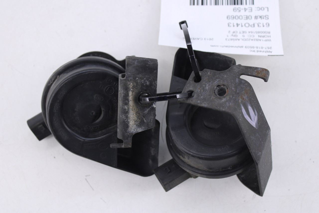 2011-2016 Porsche Cayenne S High and Low Note Horn w/ Bracket 958-951-184 OEM6